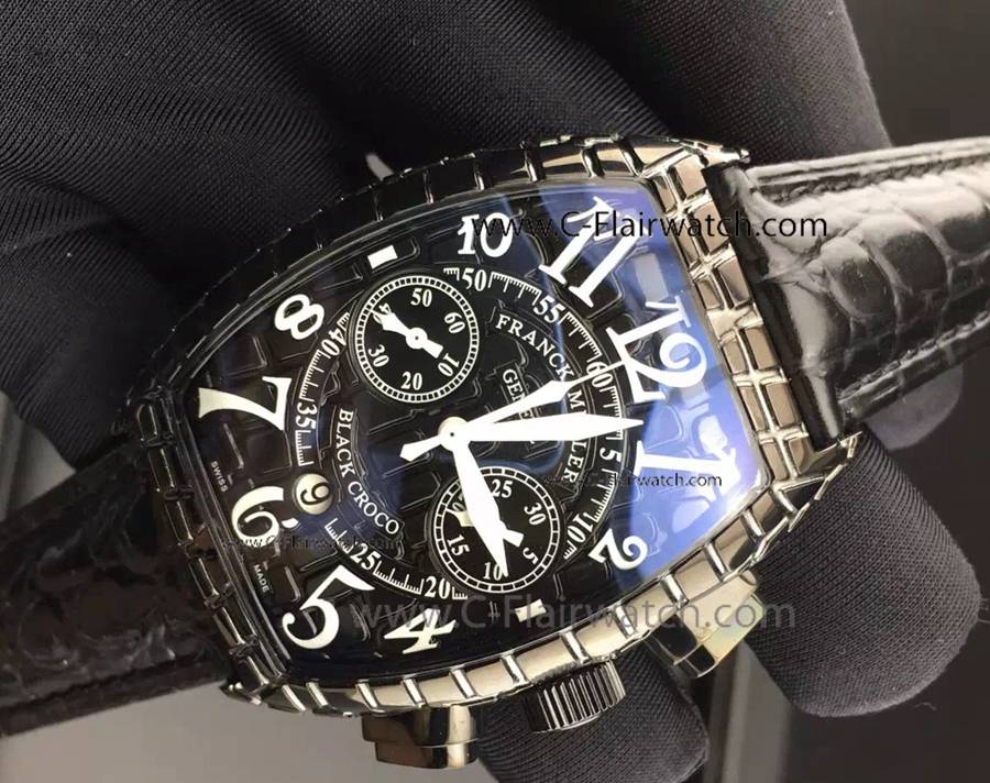 Franck Muller BLACK CROCO Chrono All Black Replica Watch